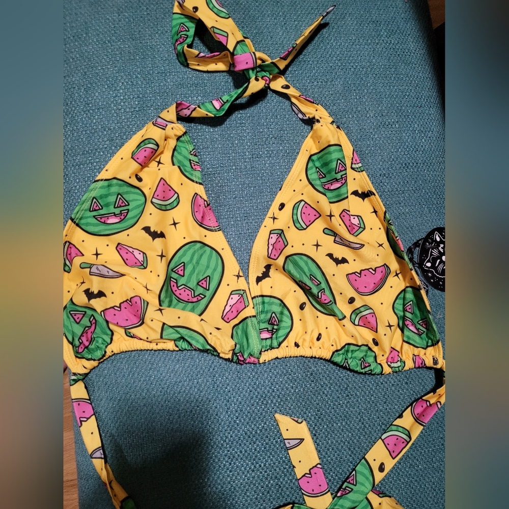 Sourpuss Spooky Melons Scrunch Bikini in 3XL - Picture 2 of 6